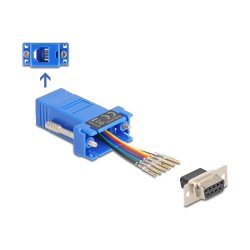 DeLOCK D-Sub 9 pin female to RJ12 female Assembly Kit blue