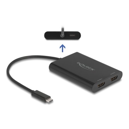 Delock Adapter USB Type-C™ zu 2 x HDMI 4K 60 Hz mit DisplayLink® Grafik und USB PD