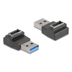 Delock Adapter USB 10 Gbps USB Typ-A Stecker zu Typ-E Key A Buchse gewinkelt
