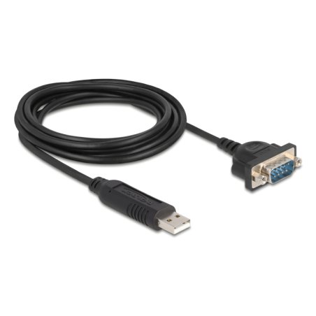Delock USB RS-232 Adapter USB 2.0 zu D-Sub 9 Stecker mit Muttern kompaktem seriellen Steckergehäuse 1,8 m