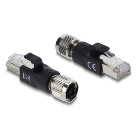 DeLOCK 90834 changeur de genre de câble M12 8-pin RJ-45 Noir