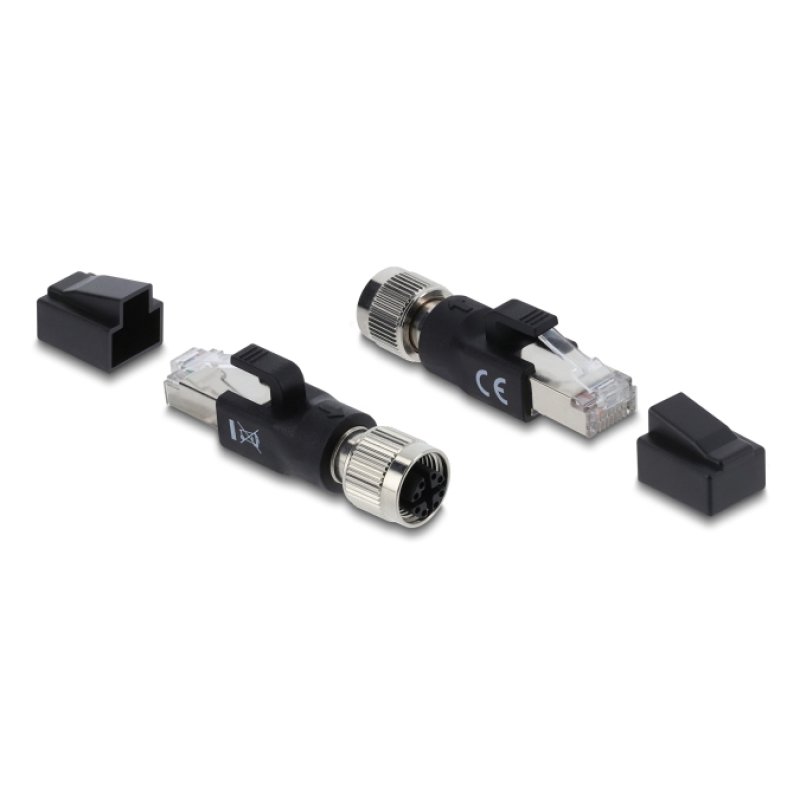 DeLOCK 90834 changeur de genre de câble M12 8-pin RJ-45 Noir