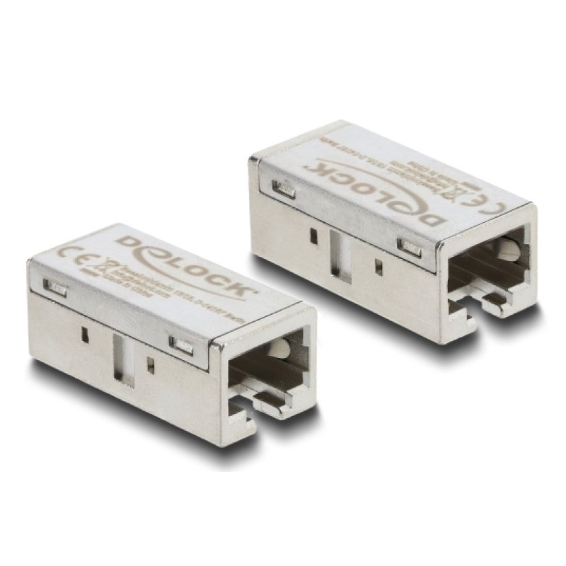 DeLOCK Adapter Coupler RJ45 jack to jack Cat.6A metal