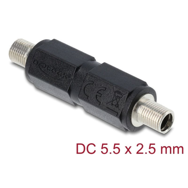 DeLOCK 90940 changeur de genre de câble DC 5.5 x 2.5 mm Noir