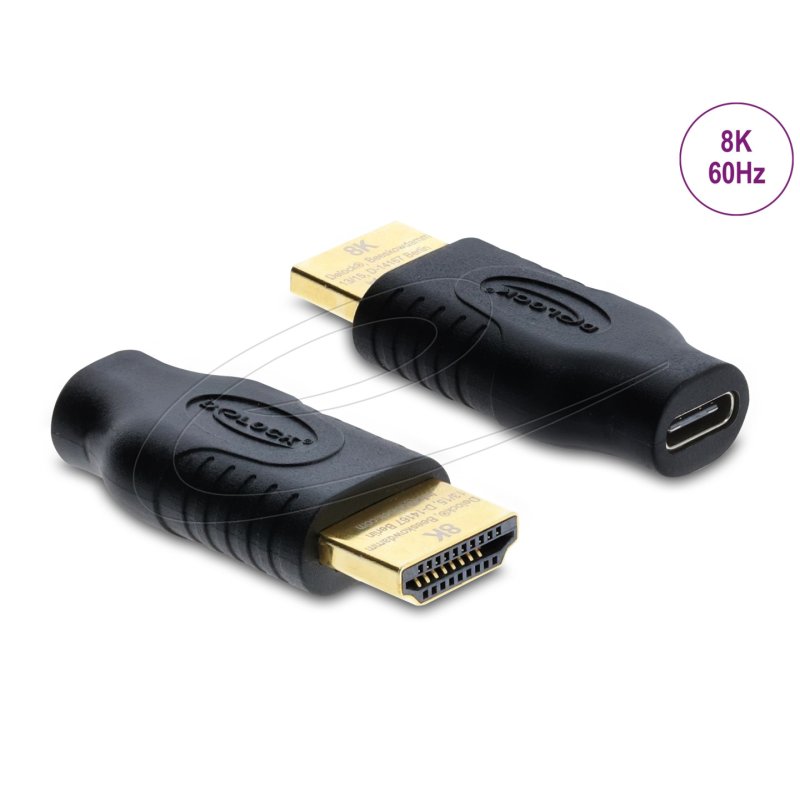 DeLOCK 61076 changeur de genre de câble USB Type-C HDMI Noir