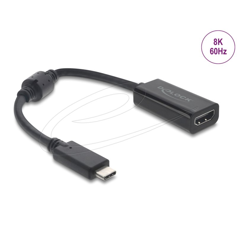 DeLOCK 61085 câble vidéo et adaptateur 0,15 m USB Type-C HDMI Noir