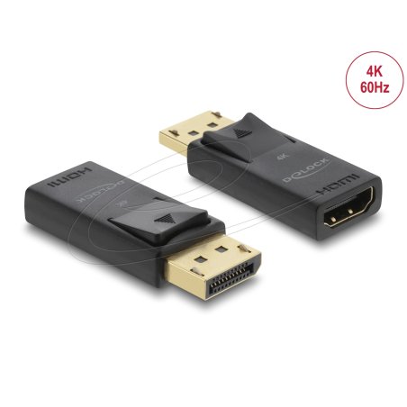 DeLOCK 61086 changeur de genre de câble DisplayPort HDMI Noir