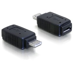 DeLOCK Adapter USB micro-A B female to USB micro A-male Black