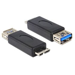 DeLOCK 65183 cable gender changer USB 3.0-A FM micro USB 3.0-B M Black