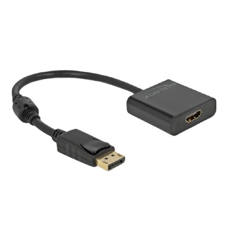 Delock Adapter DisplayPort 1.2 Stecker zu HDMI Buchse 4K Aktiv schwarz
