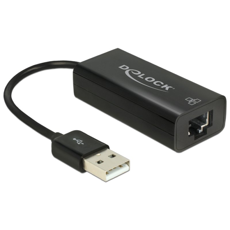 Delock USB 2.0 Typ-A Netzwerk Adapter 10/100 Mbps LAN 1 x RJ45