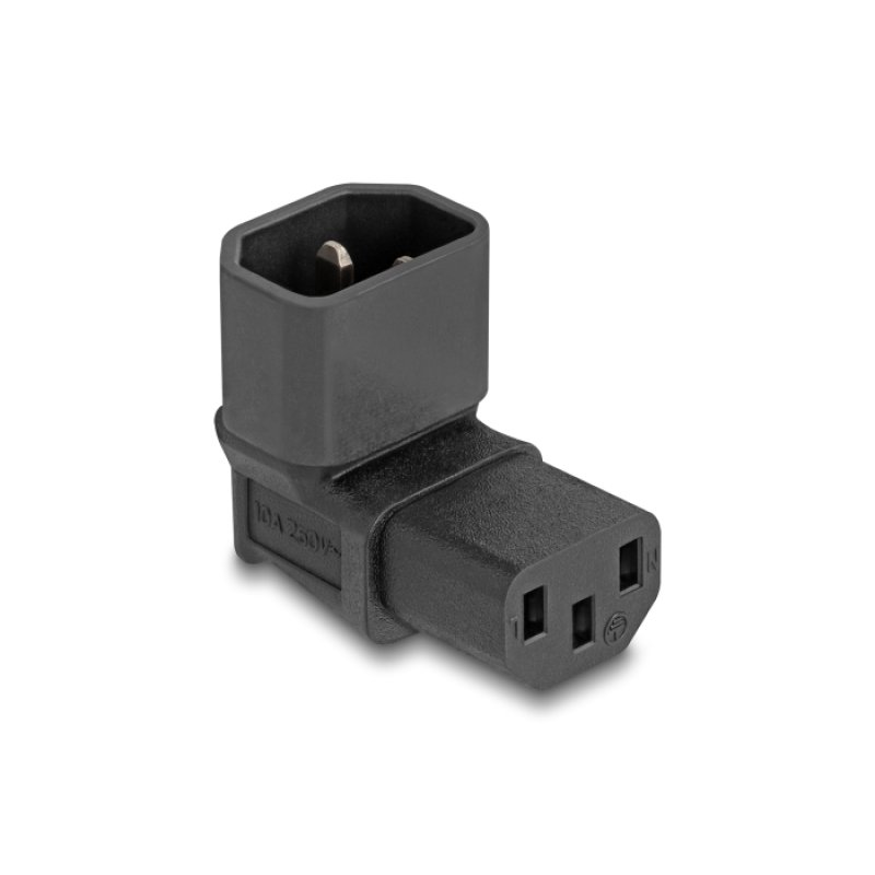 DeLOCK Power Adapter IEC 60320 - C14 to C13, male / female, 10 A, 90° angled