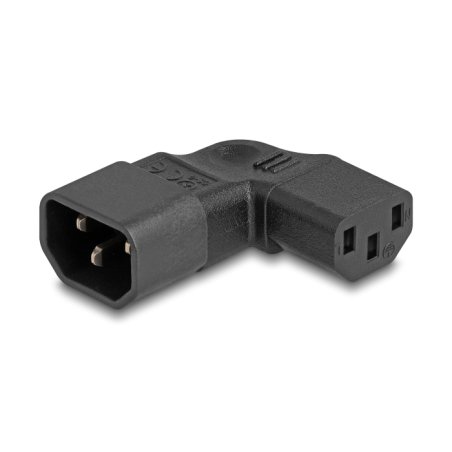 DeLOCK Adaptateur d’alimentation IEC 60320 - C14 à C13, mâle / femelle, 10 A, angulé 90° gauche / droit