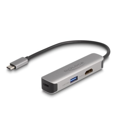 DeLOCK Adaptateur USB Type-C vers HDMI 4K 60 Hz avec USB Type-A et USB Type-C Données PD 92 W