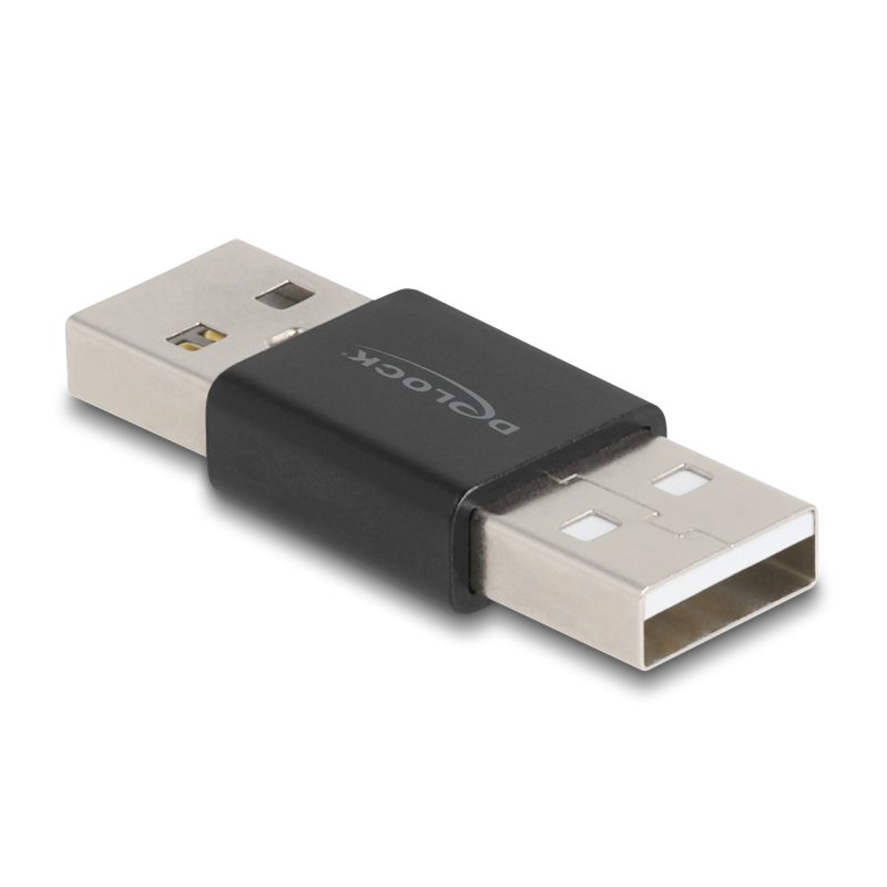 Delock Adapter Gender Changer USB 2.0 Typ-A Stecker zu Stecker Metall