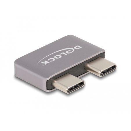 DeLOCK Adaptateur métallique USB 40 Gbps USB Type-C 2 x mâles à 2 x ports femelles