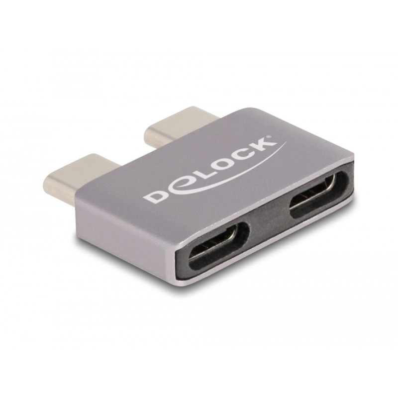 DeLOCK Adapter USB 40 Gbps USB Type-C 2 x male to 2 x female port saver metal
