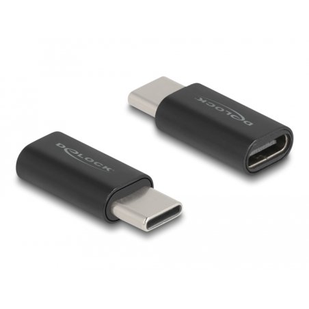DeLOCK Adaptateur SuperSpeed USB 10 Gbps (USB 3.2 Gen 2) USB Type-C mâle à port femelle économiseur noir