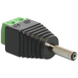 DeLOCK 65434 cable gender changer DC 1.3 x 3.5 mm 2p Black, Green, Silver