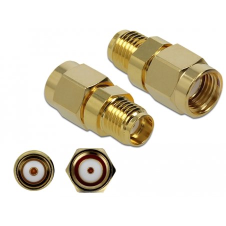 DeLOCK 89976 changeur de genre de câble RP-SMA SMA Or