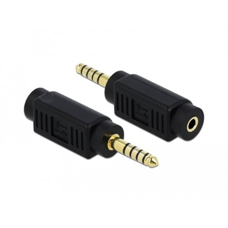 DeLOCK 65994 cable gender changer 4.4 mm 5 pin 3.5 mm 3 pin Black