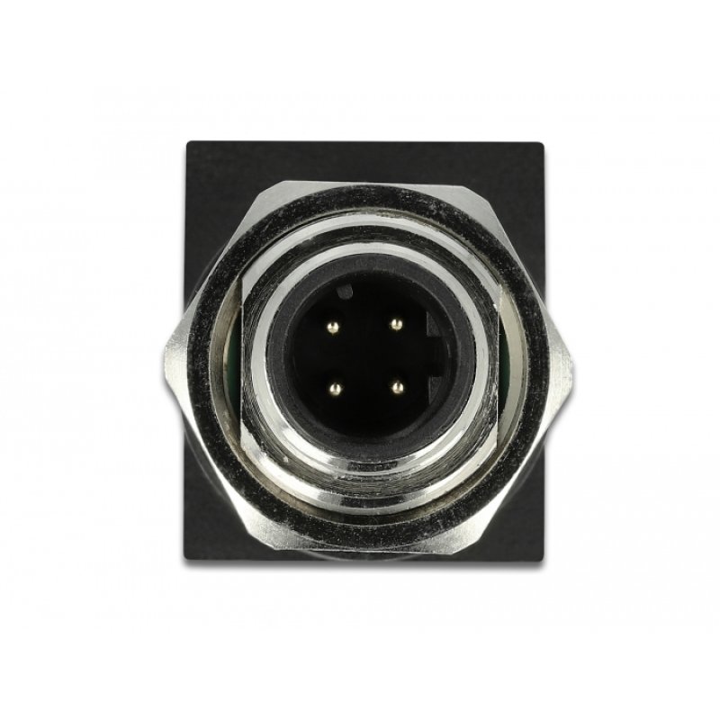 Delock Netzwerkadapter M12 D-kodiert 4 Pin Stecker zu RJ45 Buchse
