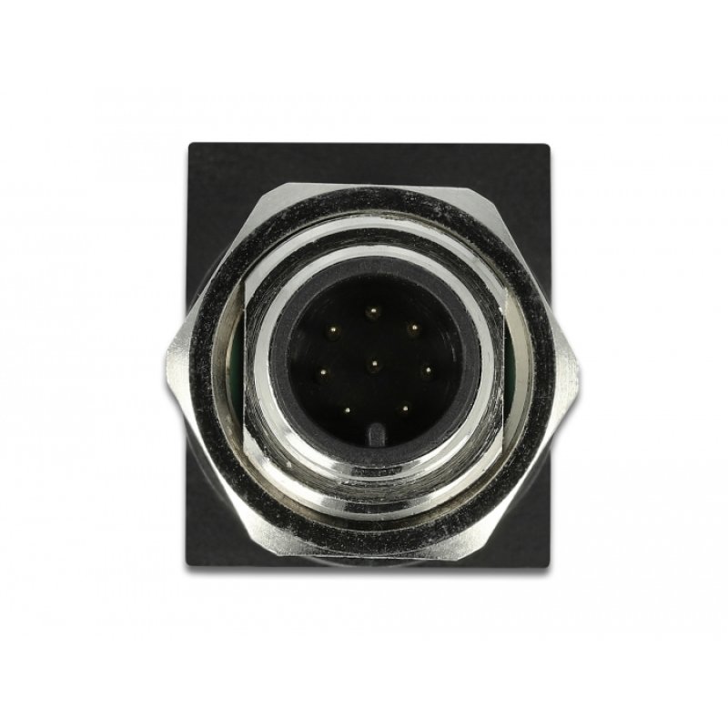 Delock Netzwerkadapter M12 A-kodiert 8 Pin Stecker zu RJ45 Buchse