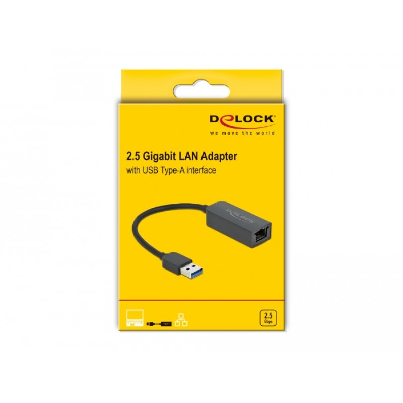 DeLOCK Adapter USB Type-A male to 2.5 Gigabit LAN compact