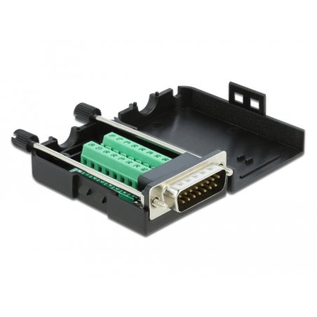 DeLOCK D-Sub15 male to Terminal Block with Enclosure