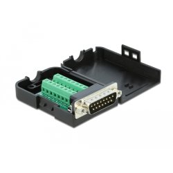 DeLOCK D-Sub15 male to Terminal Block with Enclosure