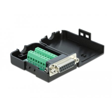 DeLOCK D-Sub15 female to Terminal Block with Enclosure