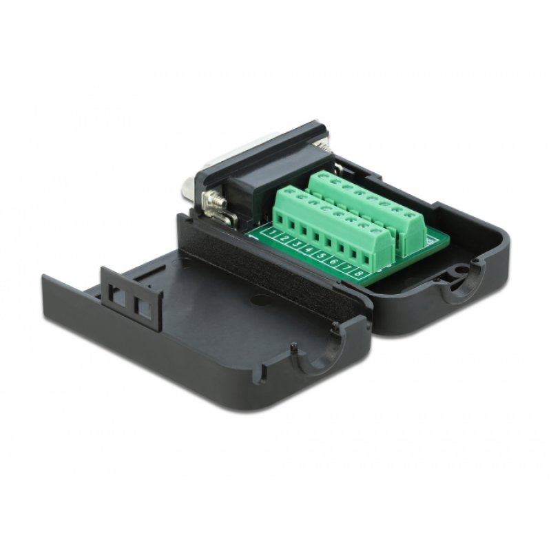 DeLOCK D-Sub15 female to Terminal Block with Enclosure