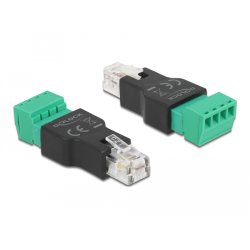 Delock Adapter RJ11/14 Stecker zu Terminalblock 4 Pin 2-teilig