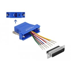 DeLOCK Adaptateur D-Sub, 25 broches males vers kit de montage RK45 femelle, bleu