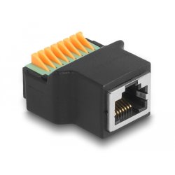DeLOCK Adaptateur RJ45 femelle à bornier avec bouton-poussoir