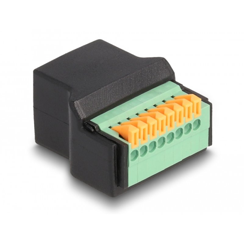 DeLOCK Adaptateur RJ45 femelle à bornier avec bouton-poussoir