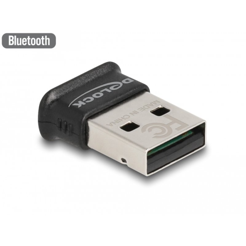Delock USB Bluetooth 5.0 Adapter Klasse 1 im Micro Design - Reichweite bis zu 100 Meter