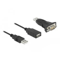 DeLOCK Adaptateur USB 2.0 Type-A vers 1 x Serial RS-232 D-Sub 9 broches mâles avec écrous