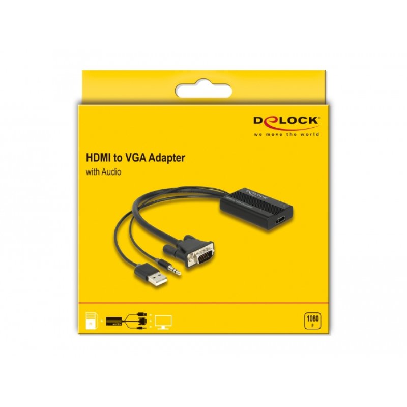 DeLOCK Adaptateur HDMI vers VGA avec audio 25 cm