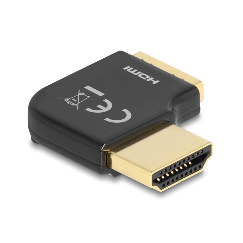 DeLOCK Adaptateur HDMI mâle à femelle, 90° angulée à droite 8K 60 Hz, métallique