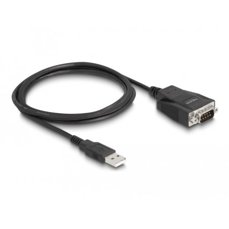 Delock Adapter USB 2.0 Typ-A Stecker zu 1 x Seriell RS-232 D-Sub 9 Stecker mit Schrauben und Muttern ESD