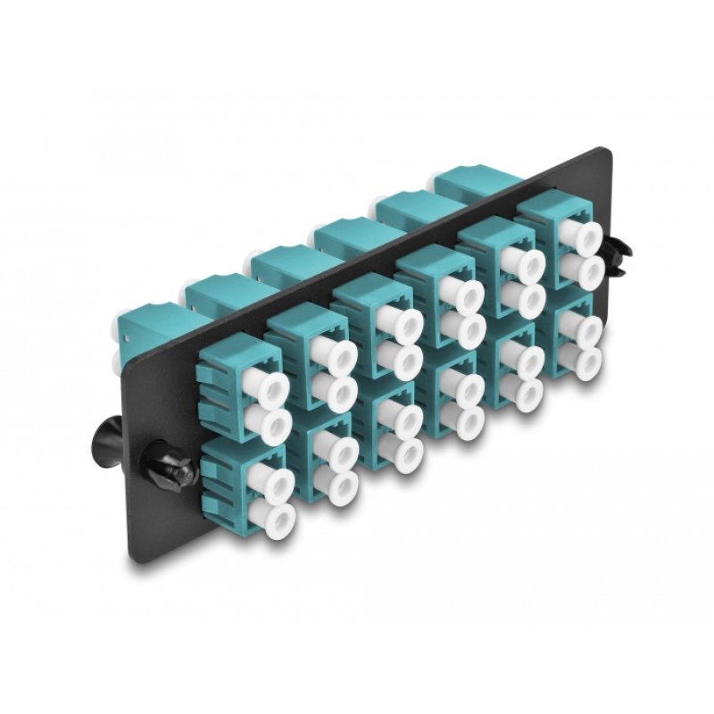 DeLOCK Panneau adaptateur de fibre optique LC Duplex OM4 12, prise aqua
