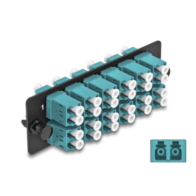 Delock LWL Adapter Panel LC Duplex OM4 12 Port aqua