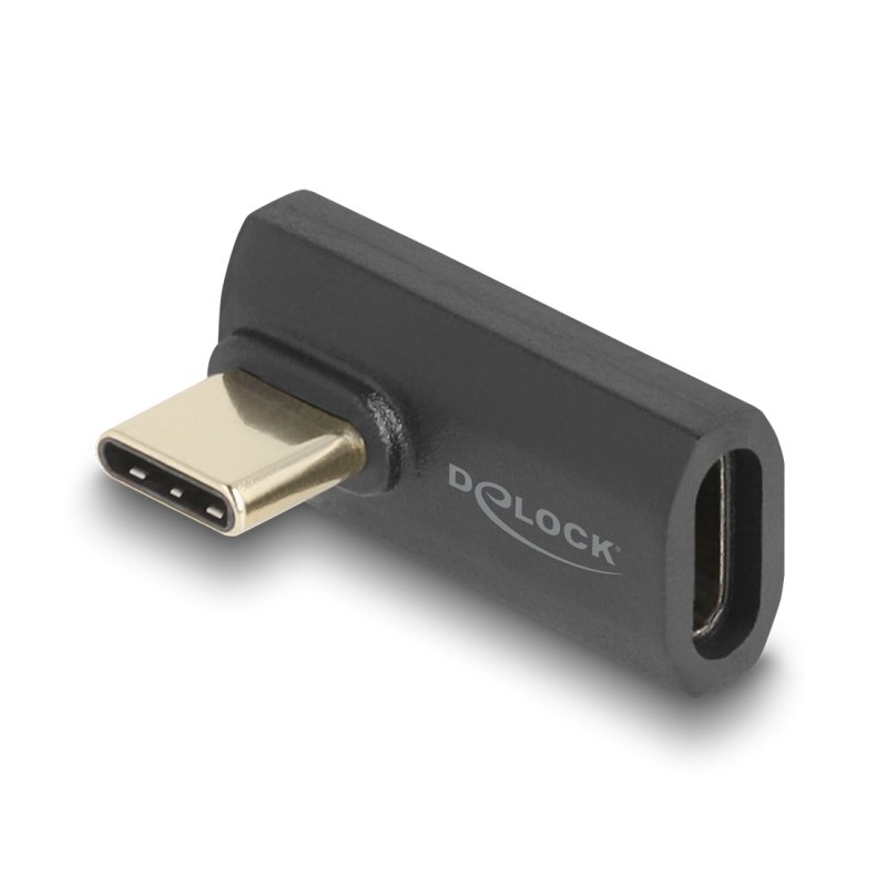 DeLOCK USB Adaptateur 40 Gbps USB Type-C PD 3.1 240 W mâle à femelle rotation coudé vers la gauche / droite 8K 60 Hz