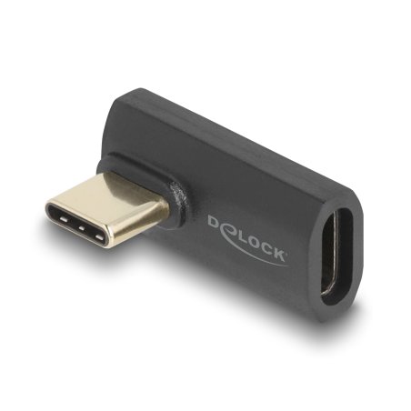 DeLOCK USB Adaptateur 40 Gbps USB Type-C PD 3.1 240 W mâle à femelle rotation coudé vers la gauche / droite 8K 60 Hz