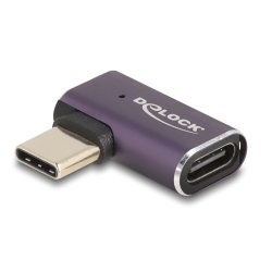 DeLOCK USB Adapter 40 Gbps USB Type-C PD 3.1 240 W male to female angled left / right 8K 60 Hz metal