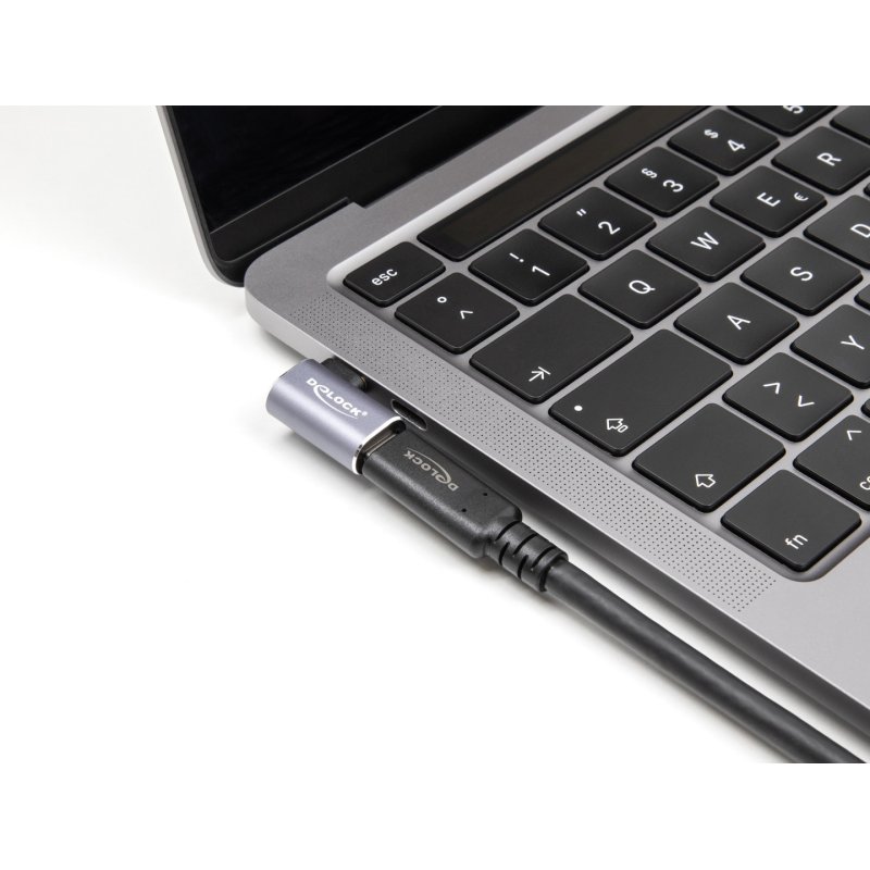 DeLOCK USB Adapter 40 Gbps USB Type-C PD 3.1 240 W male to female angled left / right 8K 60 Hz metal