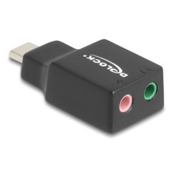 DeLOCK 67128 changeur de genre de câble 1 x USB 2.0 C 2 x 3.5 mm Noir