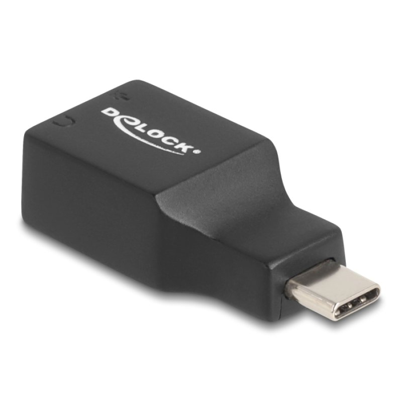 DeLOCK 67128 changeur de genre de câble 1 x USB 2.0 C 2 x 3.5 mm Noir