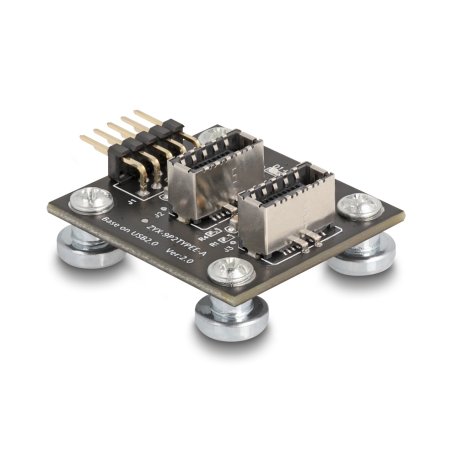 Delock USB 2.0 Adapter Pfostenstecker zu 2 x intern USB Type-E Key A Buchse gewinkelt magnetisch mit USB Pin Header